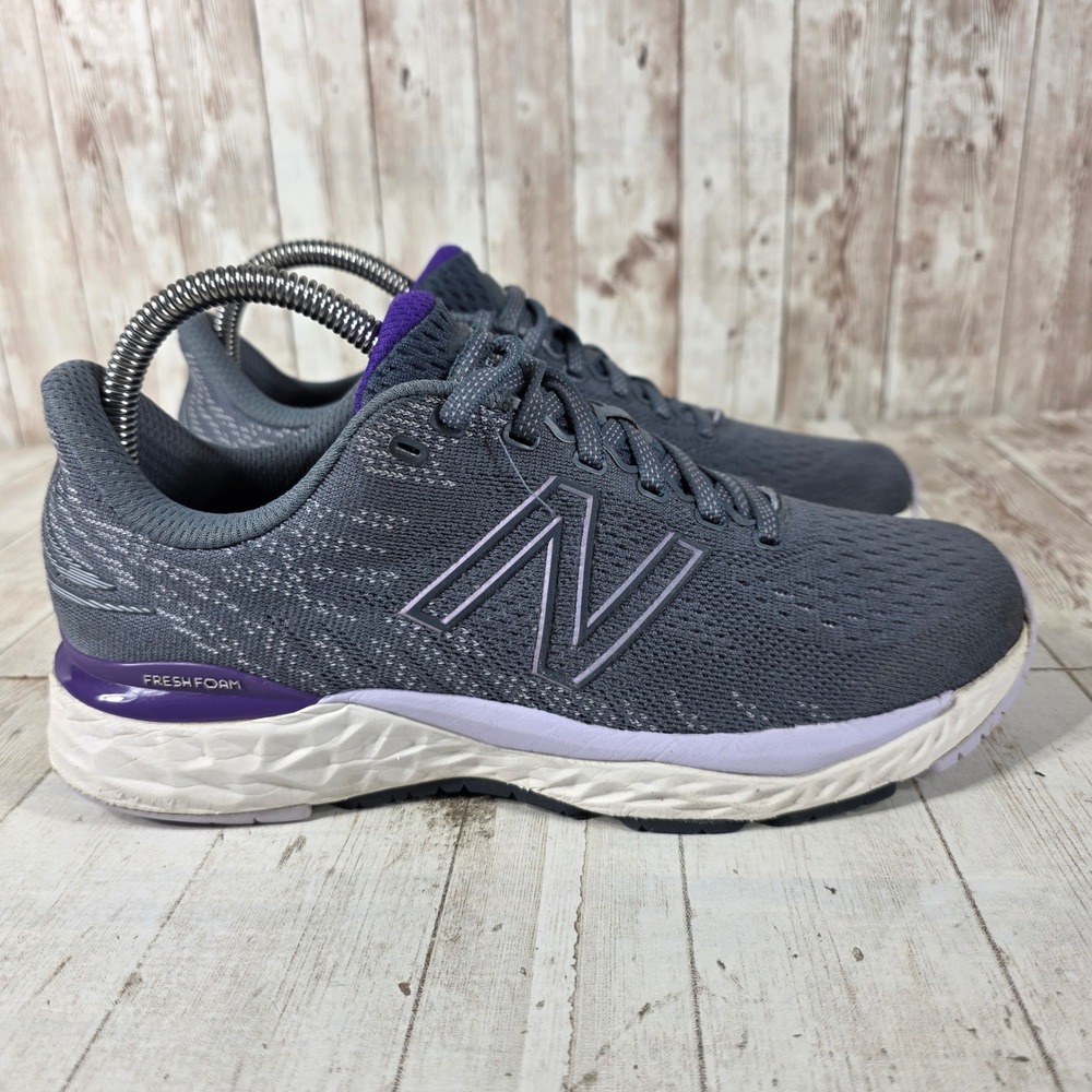 New Balance Fresh Foam 880v11 Womens Grey Purple Running Shoes W880D11 Size 8